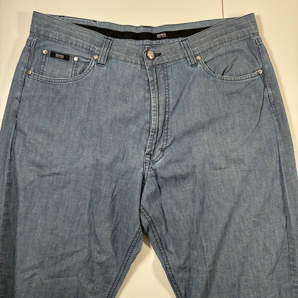Hugo Boss Alabama Jeans 36x33 Blue Italian Cotton Blend Straight (Tag 38x34)